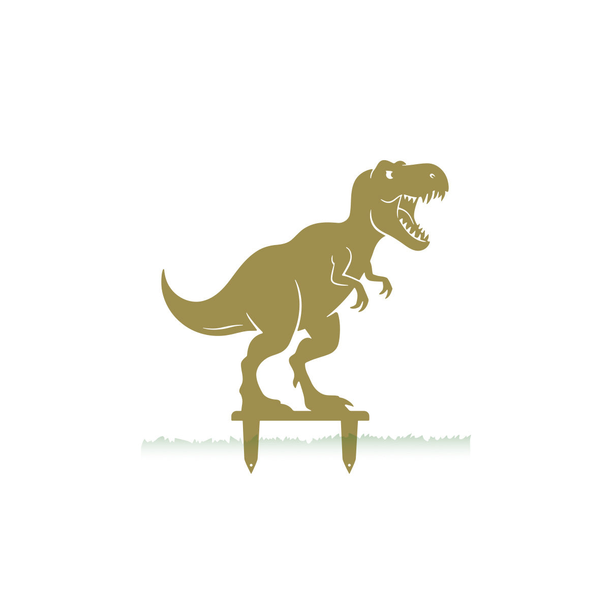 Dinosaur Garden Yard Stakes Tyrannosaurus Rex – 19" x 20.6" / Gold - RealSteel Center