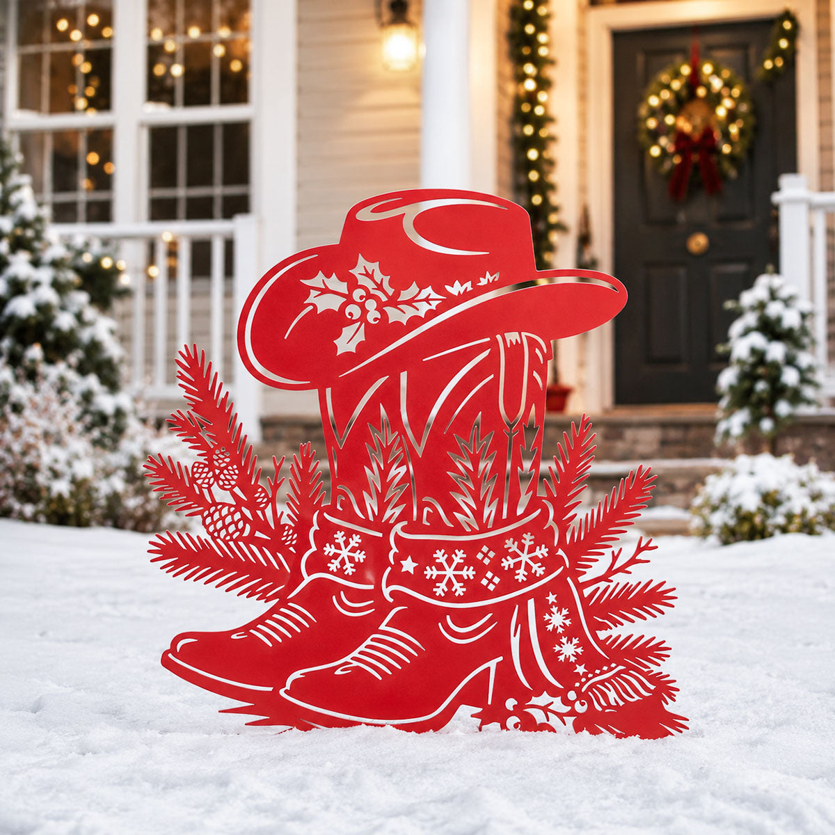Western Christmas Collection Garden Stakes