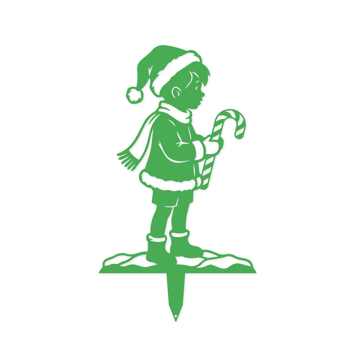 Woodland Friends Christmas Garden Stakes Green / Holiday Lad (12