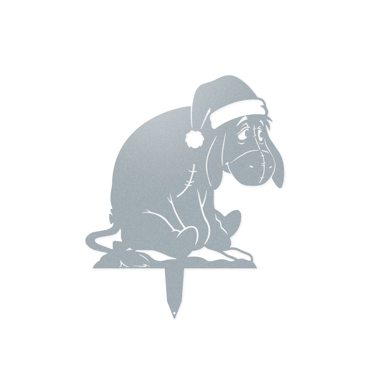 Woodland Friends Christmas Garden Stakes Textured Silver / Gentle Donkey ( 14.7" × 18") - RealSteel Center