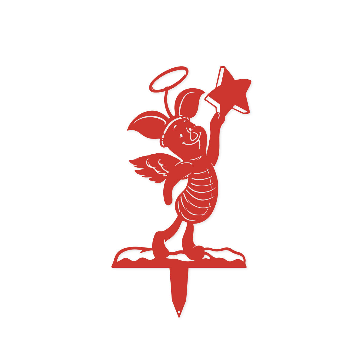 Woodland Friends Christmas Garden Stakes Red / Winter Piglet (10.5" × 19") - RealSteel Center