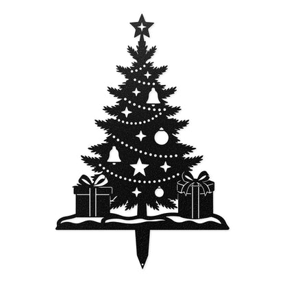 Woodland Friends Christmas Garden Stakes Black / Christmas Tree Centerpiece (16.7" × 24.5") - RealSteel Center
