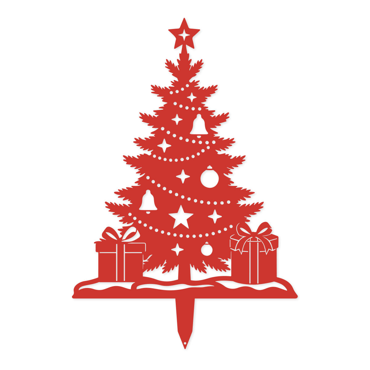 Woodland Friends Christmas Garden Stakes Red / Christmas Tree Centerpiece (16.7" × 24.5") - RealSteel Center