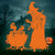 Witch and Cauldron Halloween Garden Stake Orange - RealSteel Center