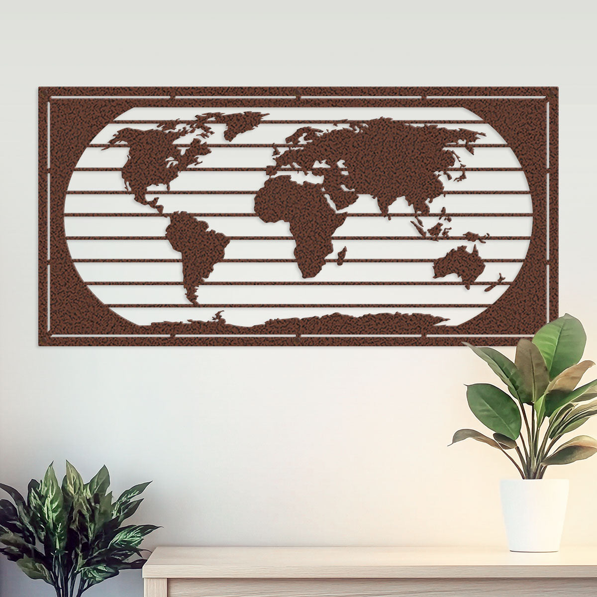 World Map Metal Wall Art 15" × 24" / Penny Vein - RealSteel Center
