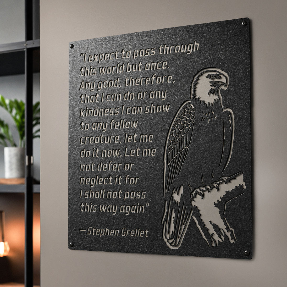 Eagle Kindness Quote Metal Wall Art – Inspirational Stephen Grellet Decor - RealSteel Center