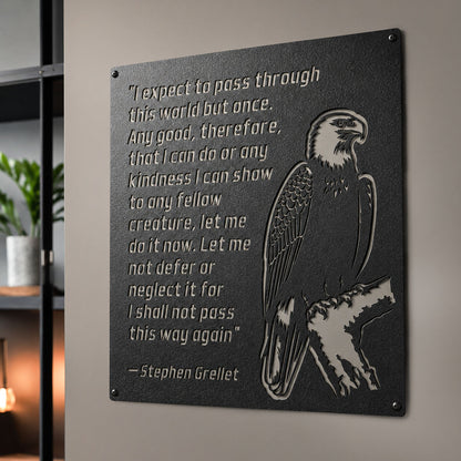 Eagle Kindness Quote Metal Wall Art – Inspirational Stephen Grellet Decor - RealSteel Center