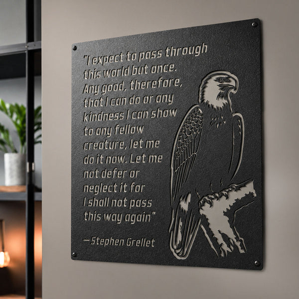Eagle Kindness Quote Metal Wall Art – Inspirational Stephen Grellet Decor - RealSteel Center