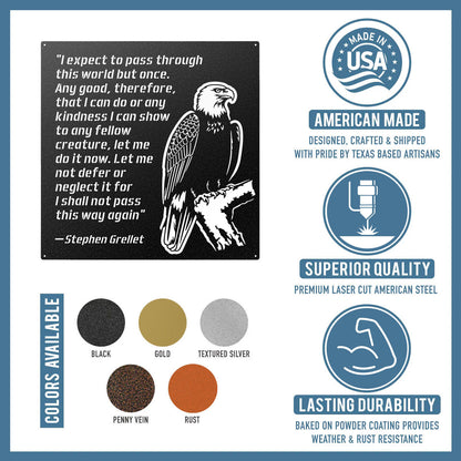Eagle Kindness Quote Metal Wall Art – Inspirational Stephen Grellet Decor - RealSteel Center