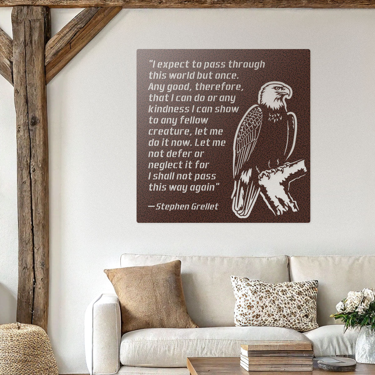 Eagle Kindness Quote Metal Wall Art – Inspirational Stephen Grellet Decor - RealSteel Center