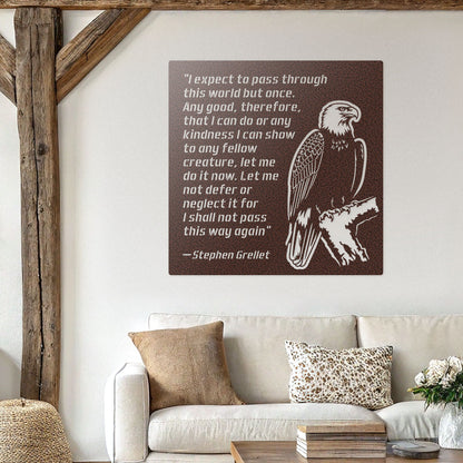 Eagle Kindness Quote Metal Wall Art – Inspirational Stephen Grellet Decor - RealSteel Center