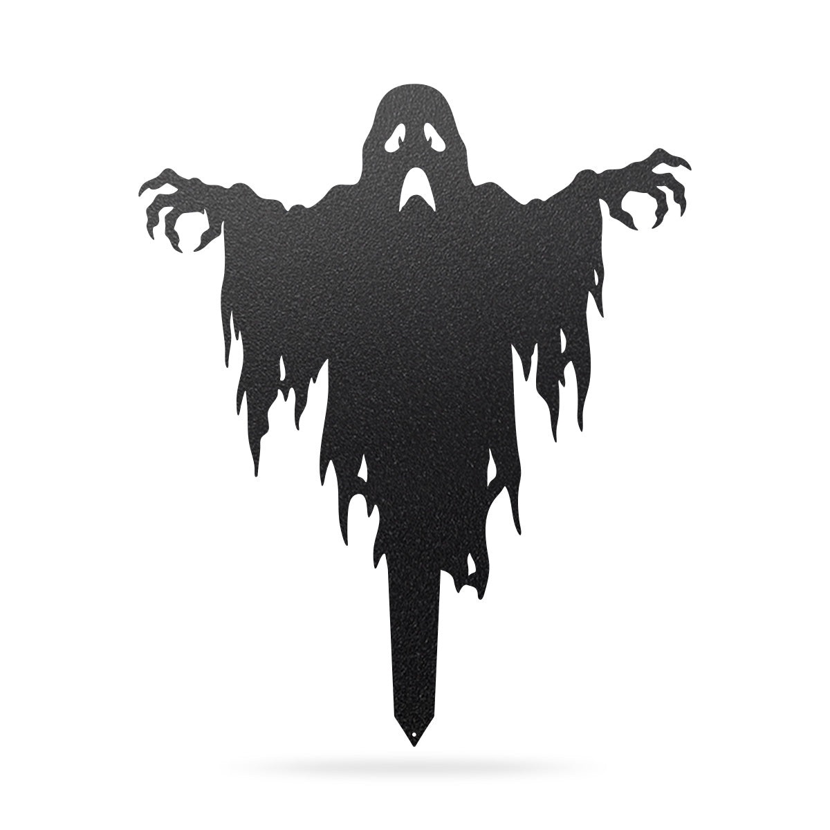 Garden Art - Halloween Ghost Yard Stake Black / Creepy Ghost w/ Claws (25” x 30”) - RealSteel Center
