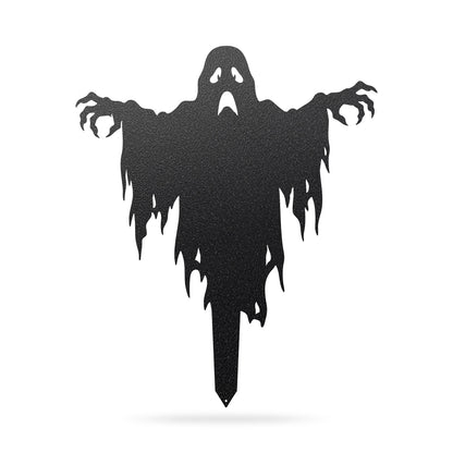 Garden Art - Halloween Ghost Yard Stake Black / Creepy Ghost w/ Claws (25” x 30”) - RealSteel Center