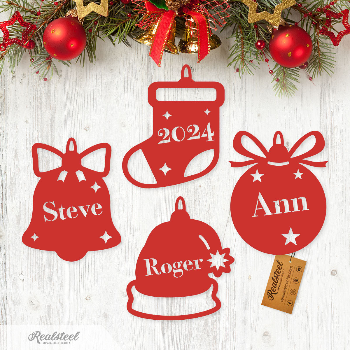 Commemorative Christmas Ornament Monogram  - RealSteel Center