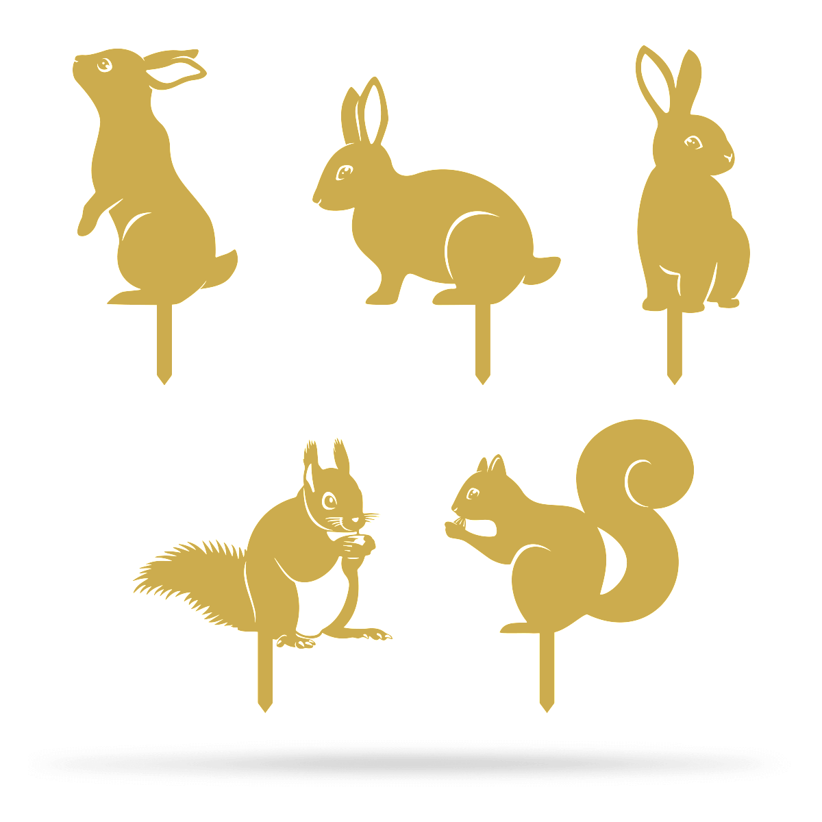 Garden Art - Animals 5 Pack Assorted / Gold - RealSteel Center