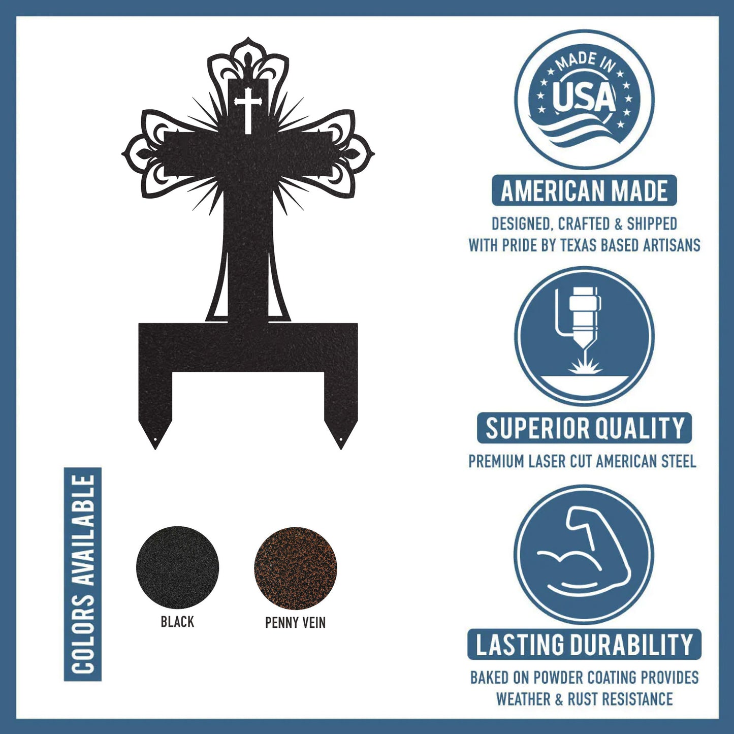 Memorial Cross Grave Marker - RealSteel Center