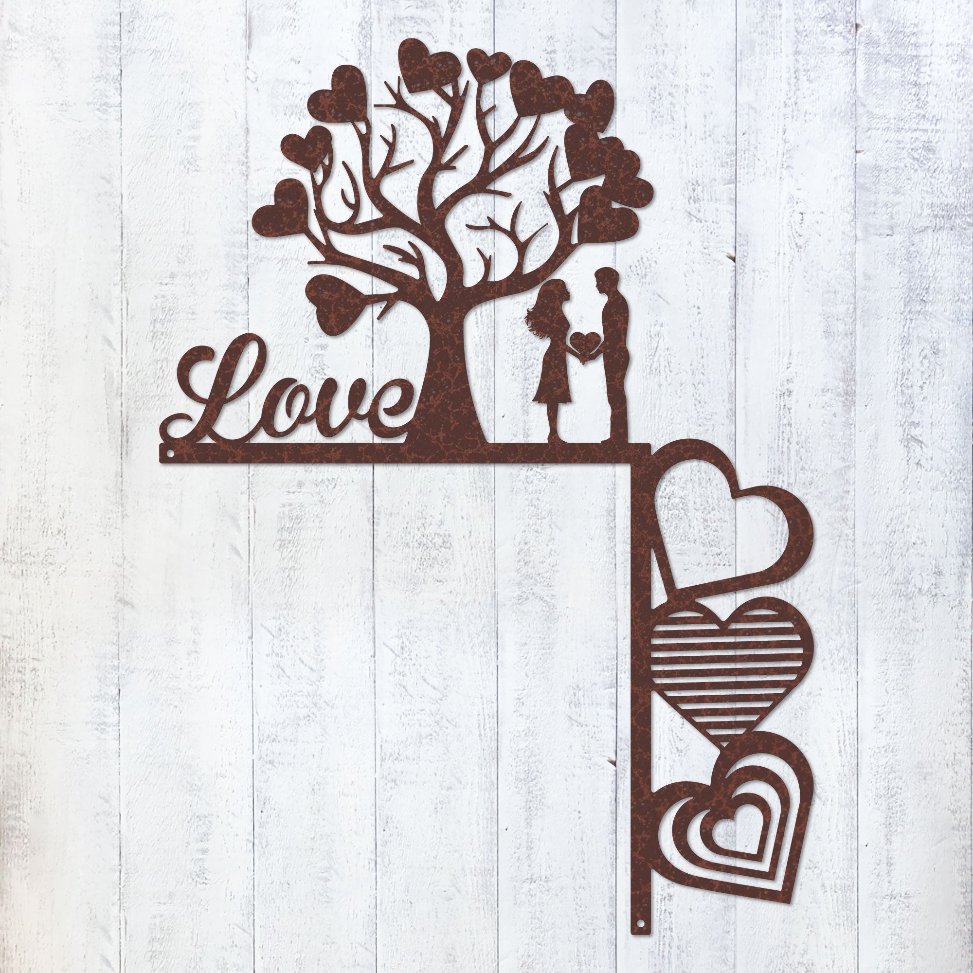 RealSteel's Valentine's Day Metal Door Corner Piece - Love Tree
