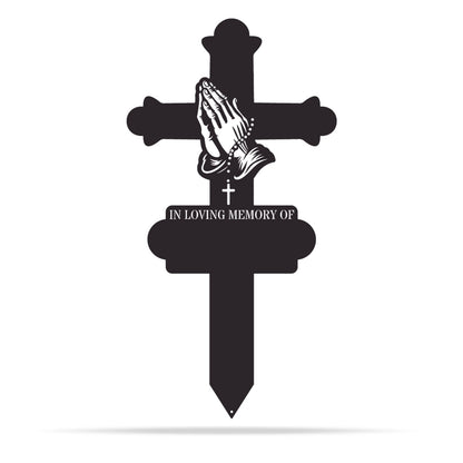 Praying Hands Memorial Stake Black - RealSteel Center