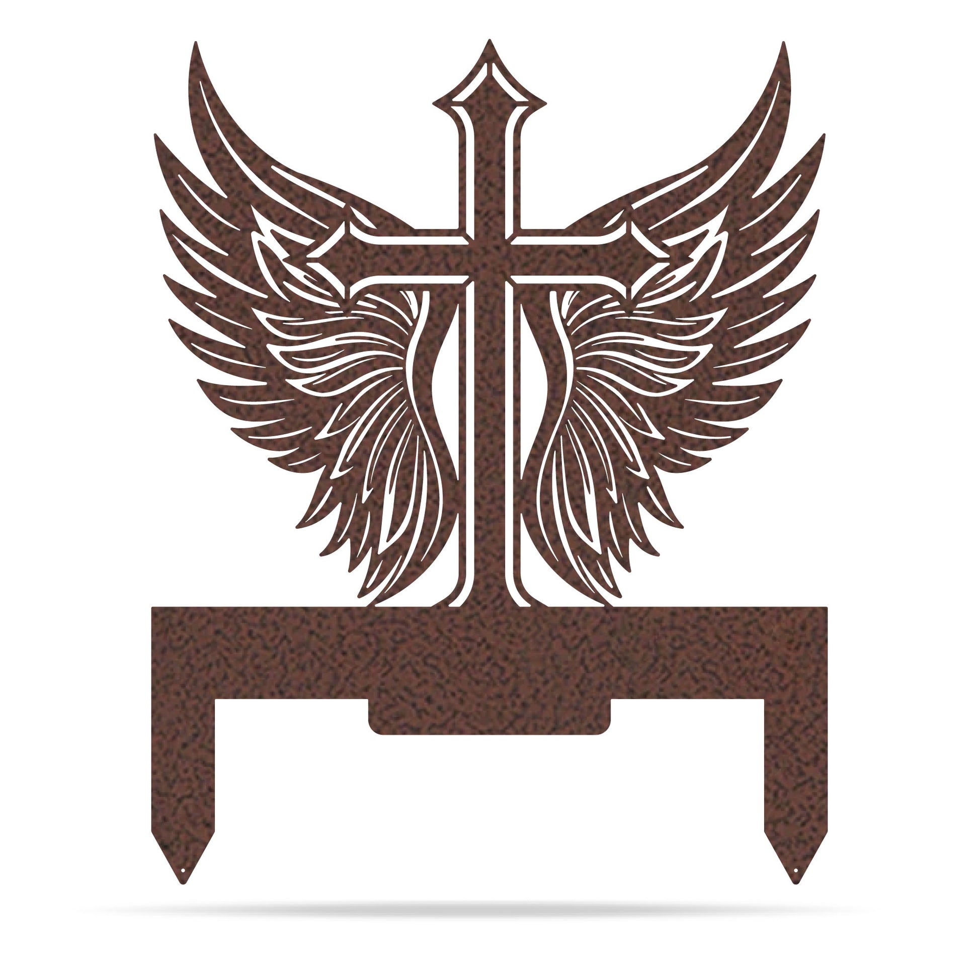 Memorial Cross with Wings Grave Marker Penny Vein - RealSteel Center