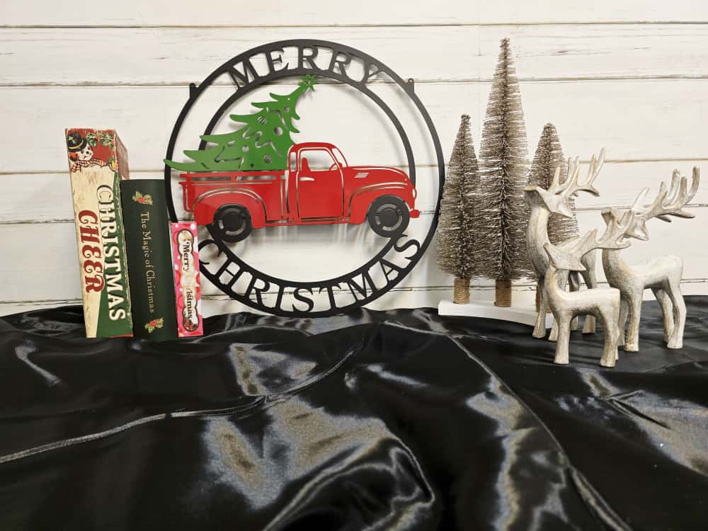 Little Red Truck Hauling Christmas Tree - RealSteel Center