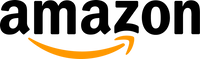 Amazon logo with black text and orange arrow on a white background