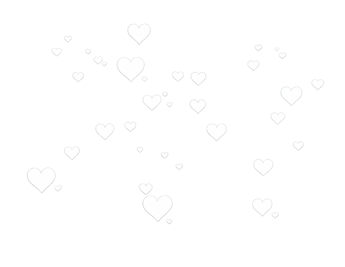White heart shapes scattered on a black background