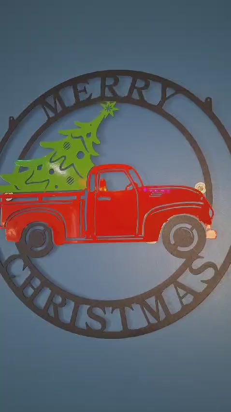 Little Red Truck Hauling Christmas Tree - RealSteel Center