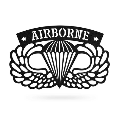 Airborne Emblem Wall Décor 18"x11" / Black - RealSteel Center