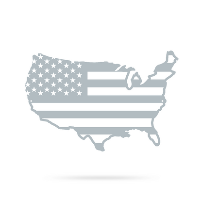 American Flag Wall Décor Small - 18"x13" / Textured Silver - RealSteel Center