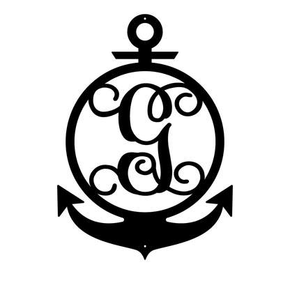Anchor Initial Monogram 18"x13" / Black / G - RealSteel Center