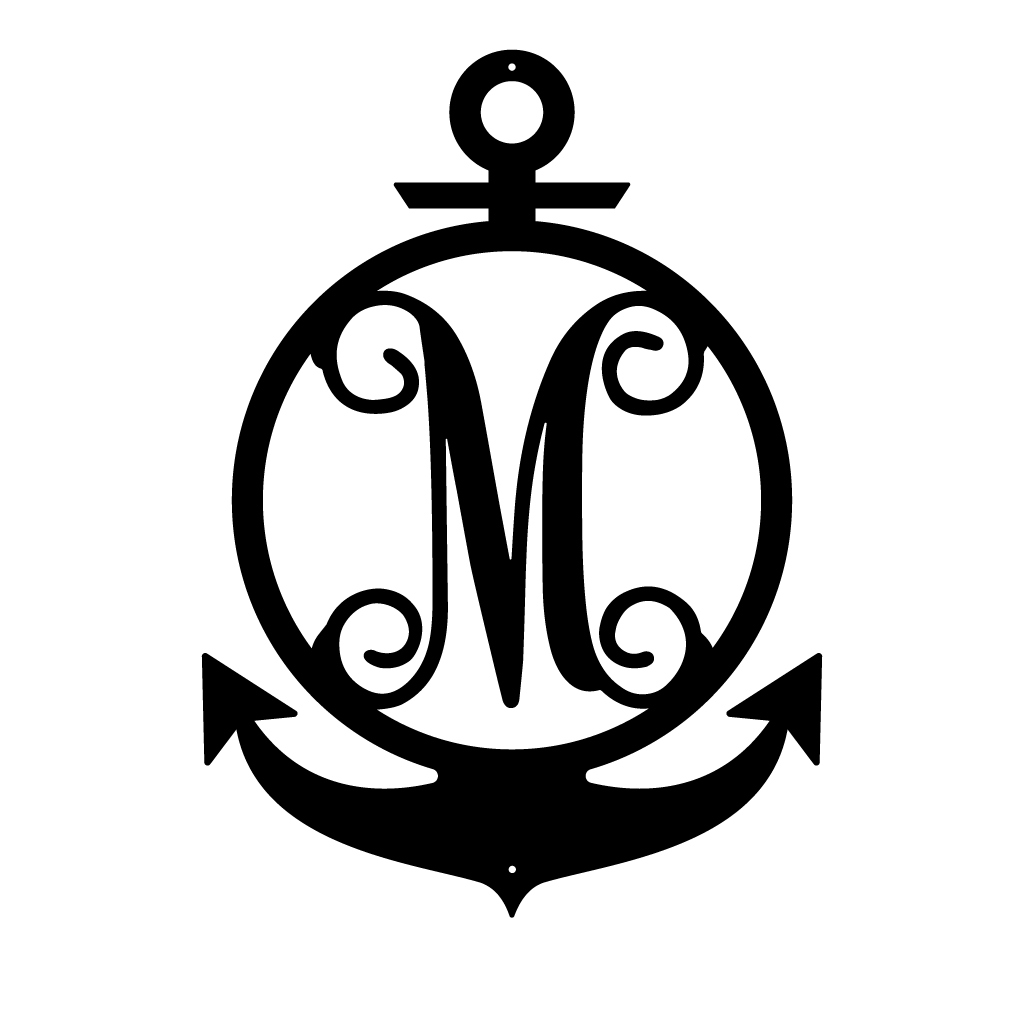 Anchor Initial Monogram 24"x17" / Black / M - RealSteel Center