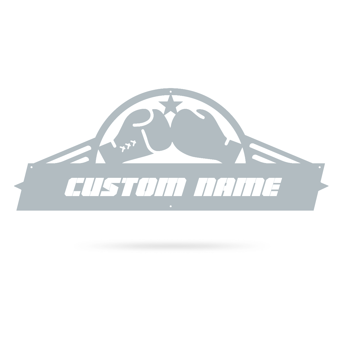 Boxing Gloves Monogram 7"x18" / Textured Silver - RealSteel Center