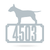 Bull Terrier Home Number Monogram 18"x18" / Textured Silver - RealSteel Center
