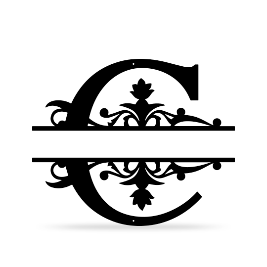 Split Letter Name Monogram 16" / Black / C - RealSteel Center