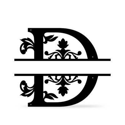 Split Letter Name Monogram 16" / Black / D - RealSteel Center