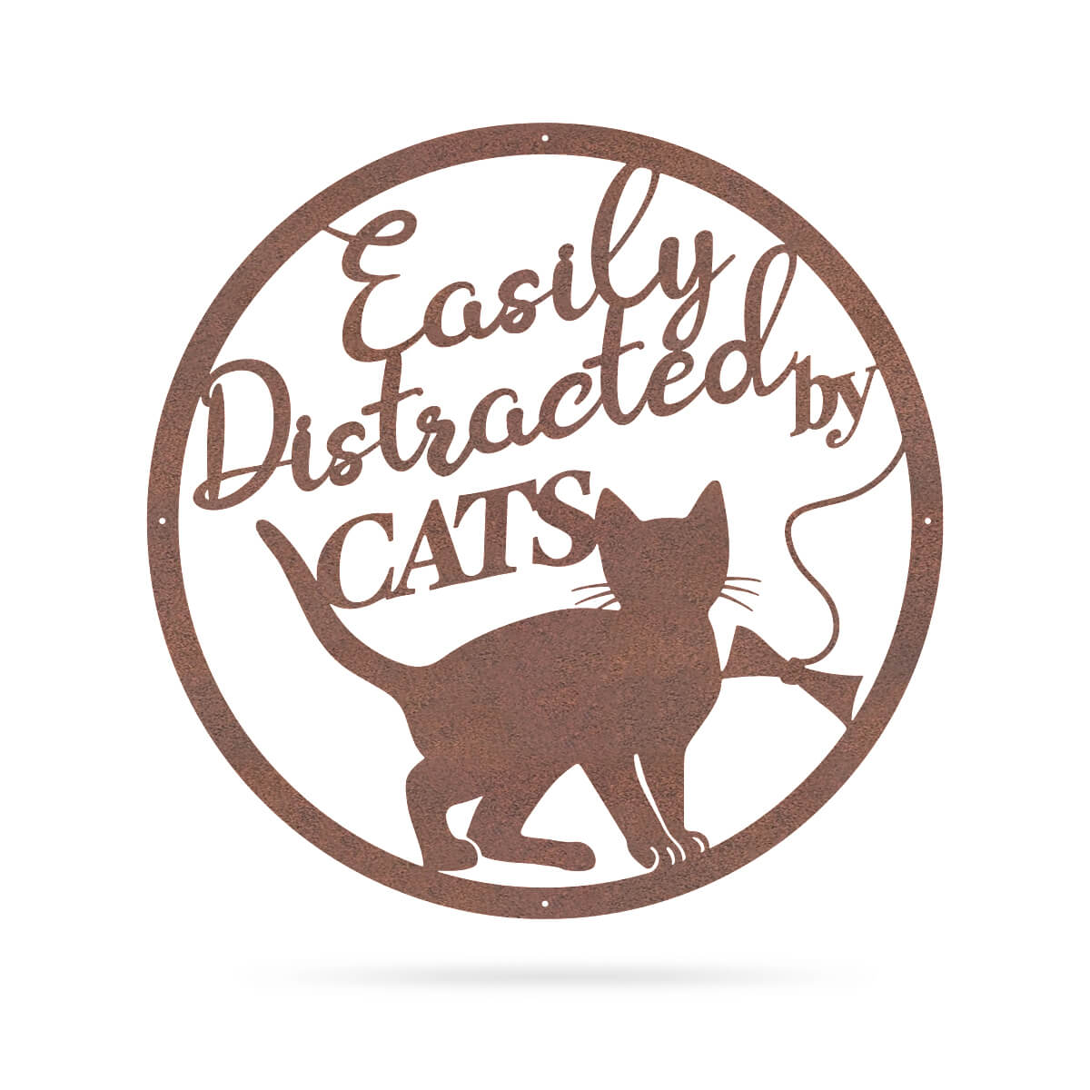 Easily Distracted By Cats Wall Art 14” / Rust - RealSteel Center