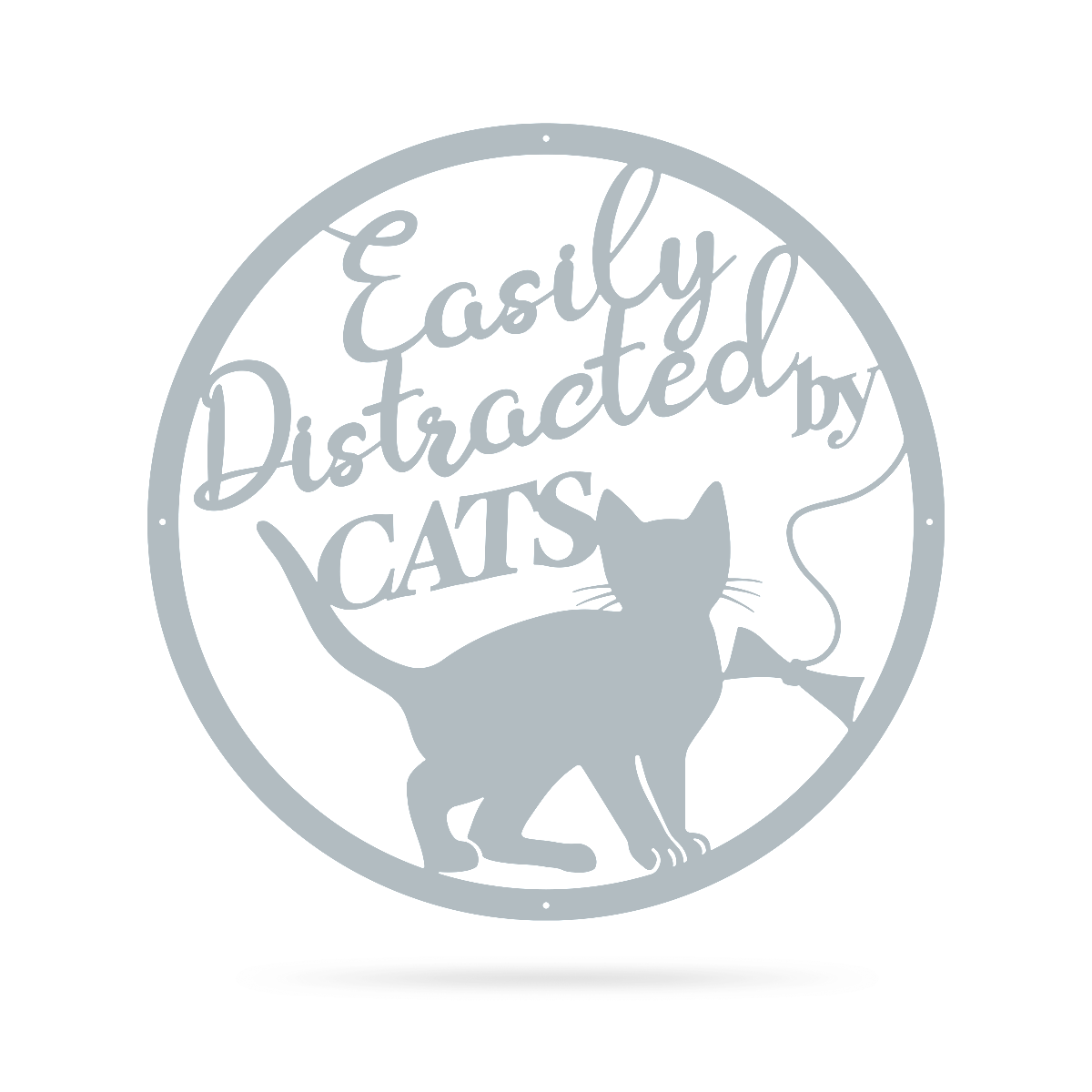 Easily Distracted By Cats Wall Art 18" / Textured Silver - RealSteel Center