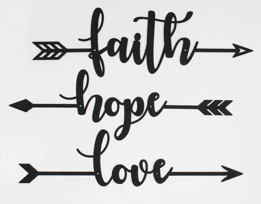 Faith Hope Love Arrows 18" / Black - RealSteel Center