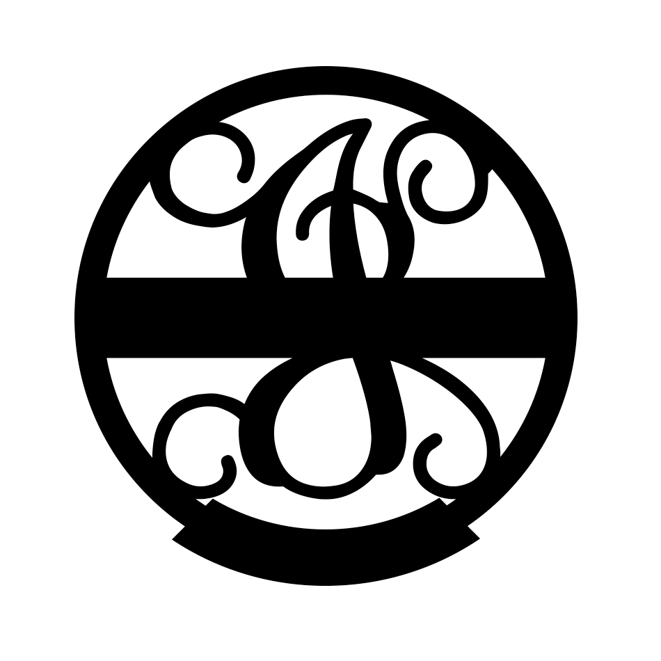 Family Name Monogram 18" / Black / J - RealSteel Center