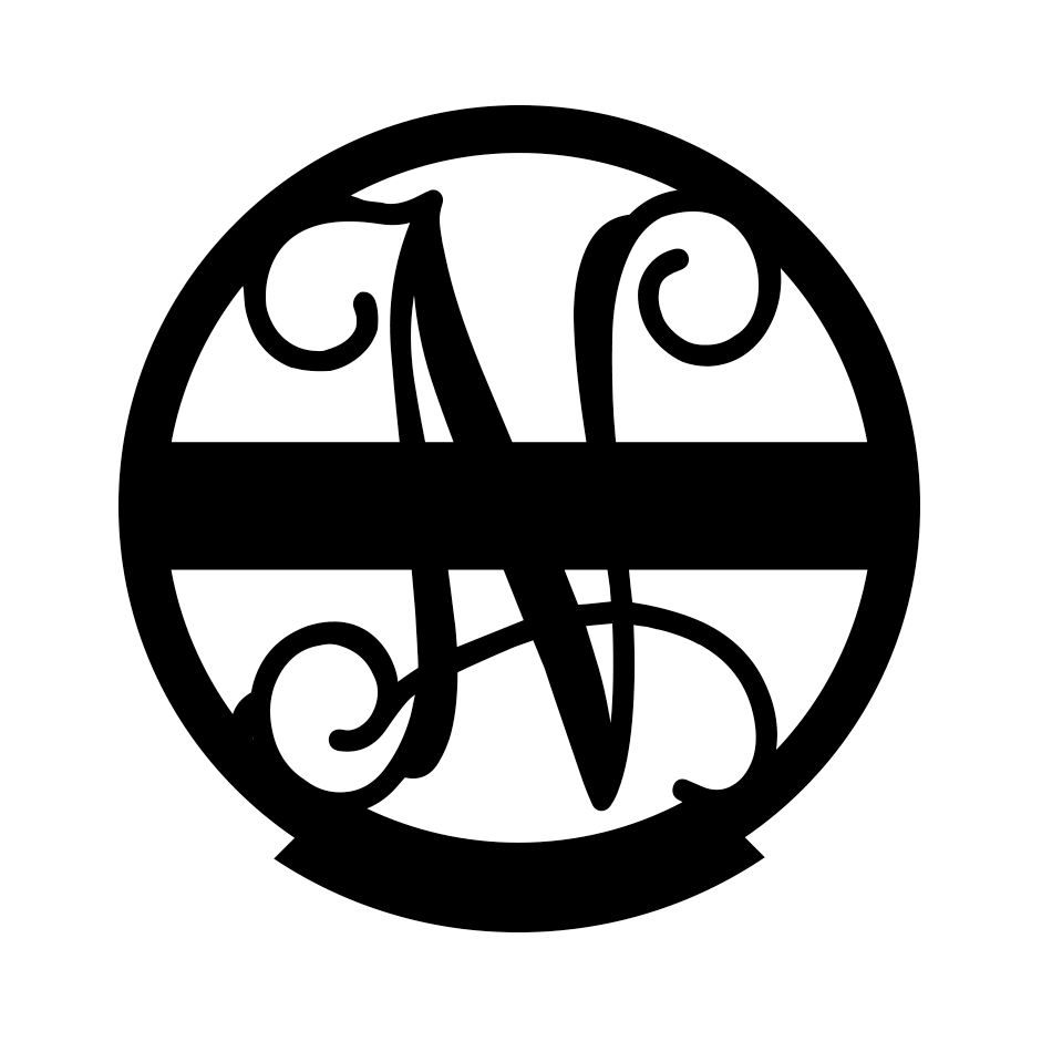 Family Name Monogram 18" / Black / N - RealSteel Center