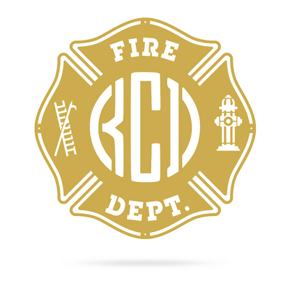 Fire Department Brigade Monogram 22" / Gold - RealSteel Center