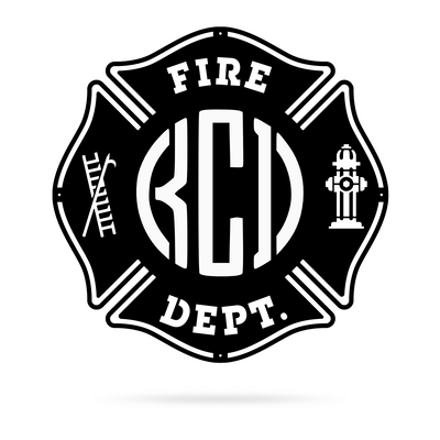 Fire Department Brigade Monogram 22" / Black - RealSteel Center