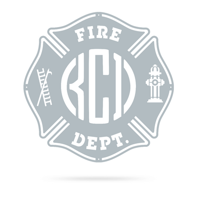 Fire Department Brigade Monogram 22" / Textured Silver - RealSteel Center