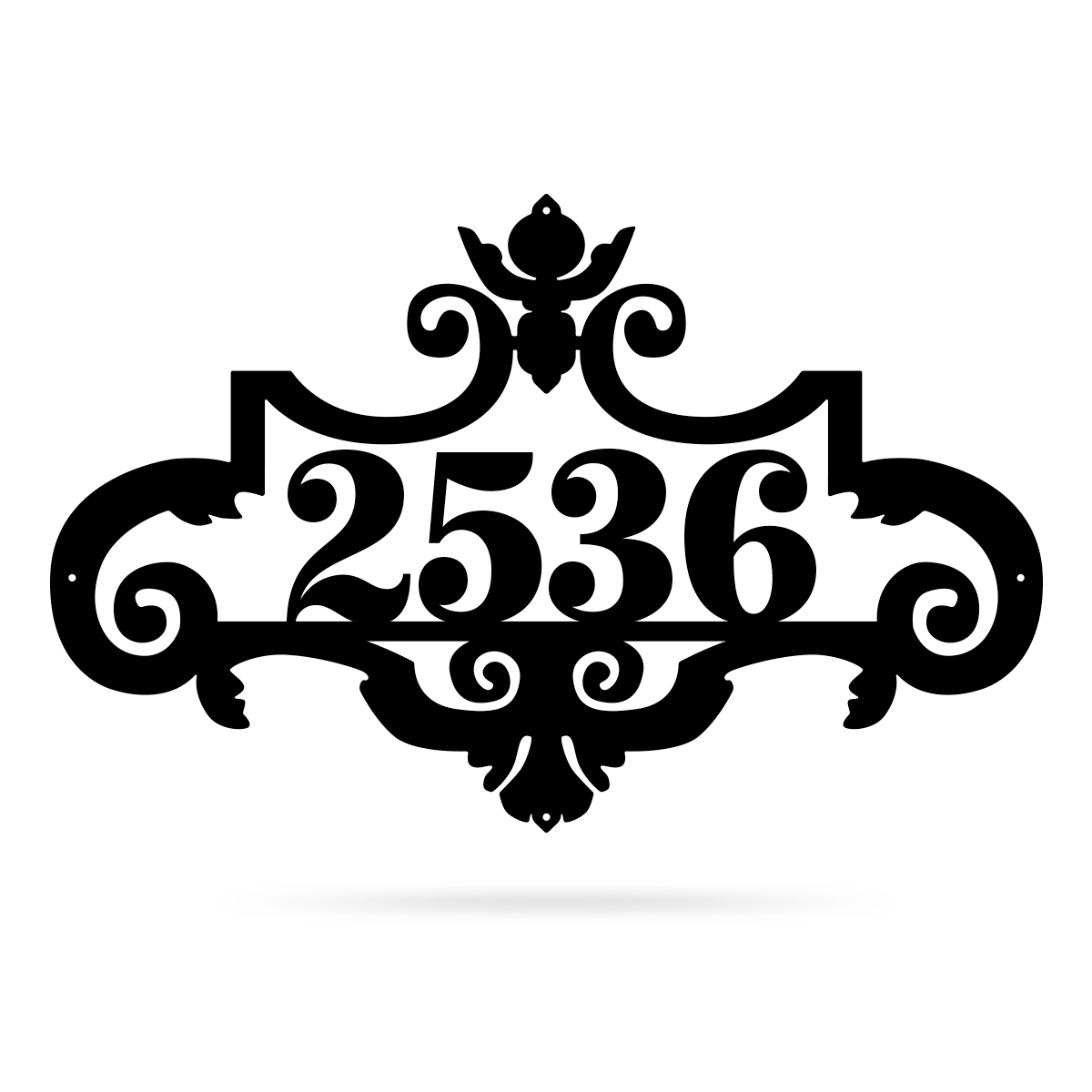 Ornate Address Monogram 11.5"x18" / Black - RealSteel Center