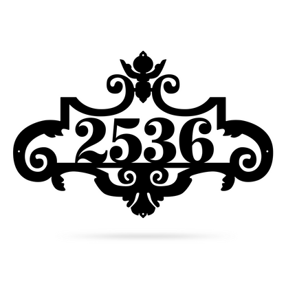 Ornate Address Monogram 11.5"x18" / Black - RealSteel Center