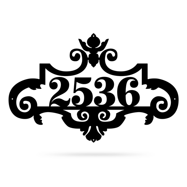 Ornate Address Monogram 11.5"x18" / Black - RealSteel Center