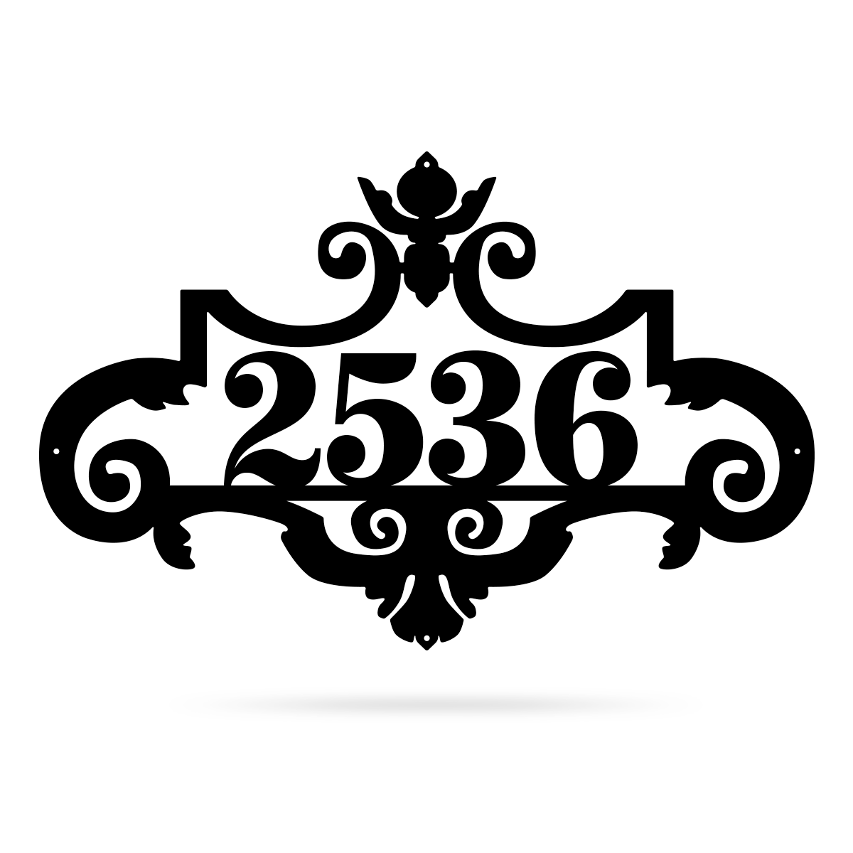 Ornate Address Monogram 15.5"x24" / Black - RealSteel Center