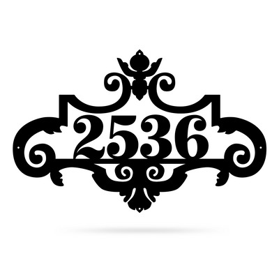 Ornate Address Monogram 15.5"x24" / Black - RealSteel Center