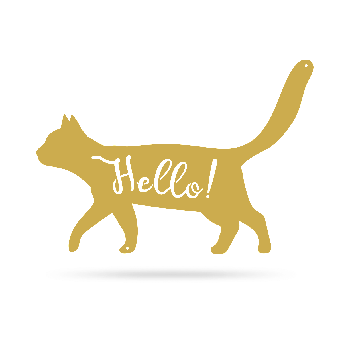 Friendly Cat Wall Art 12.5"x18" / Gold - RealSteel Center
