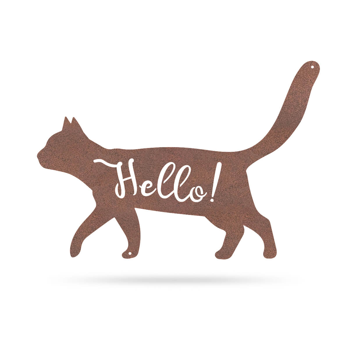 Friendly Cat Wall Art 12.5"x18" / Rust - RealSteel Center